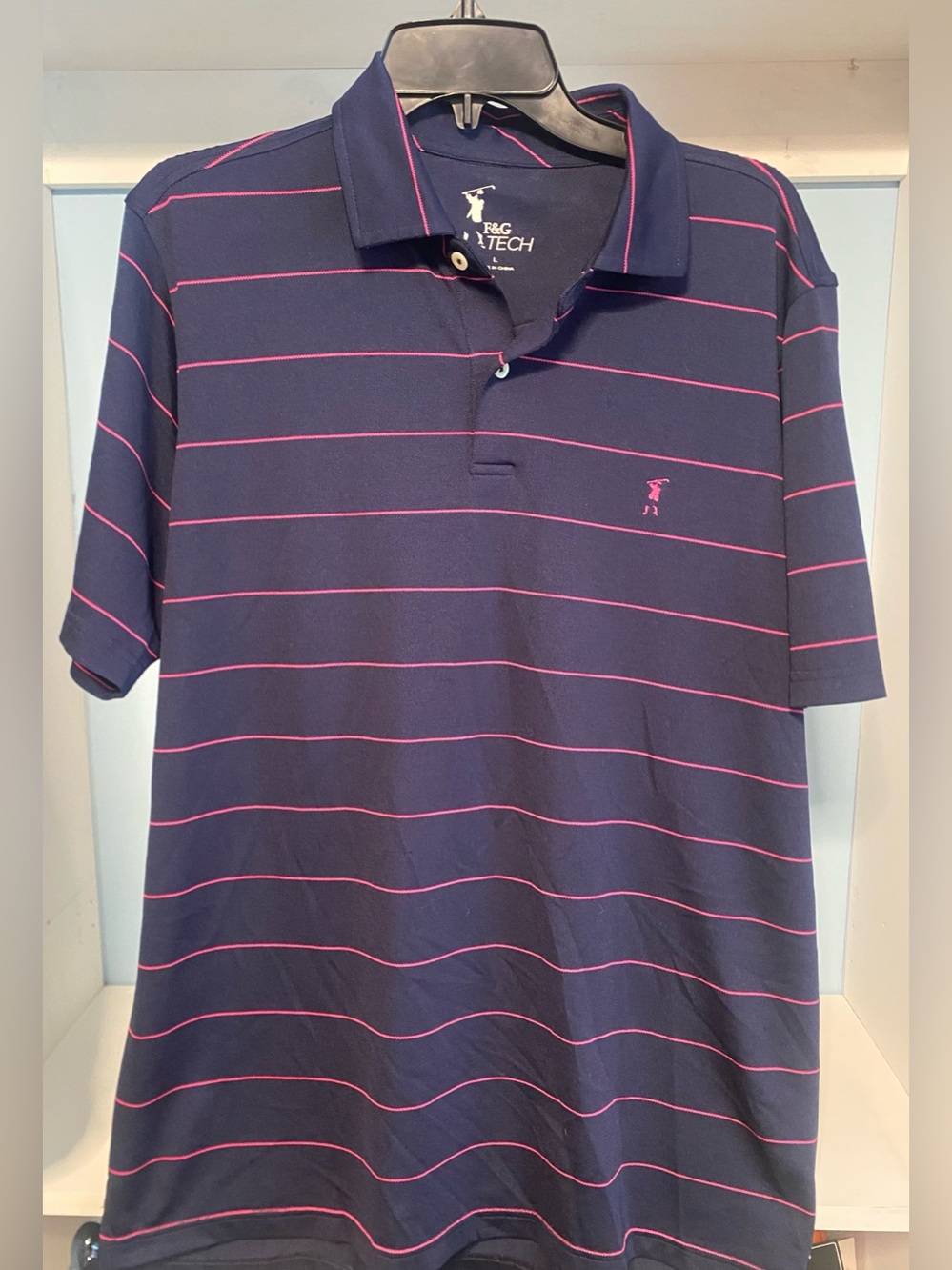 F&G Tech Golf Polo Embroidered logo moisture Wicking CC wear Men’s L